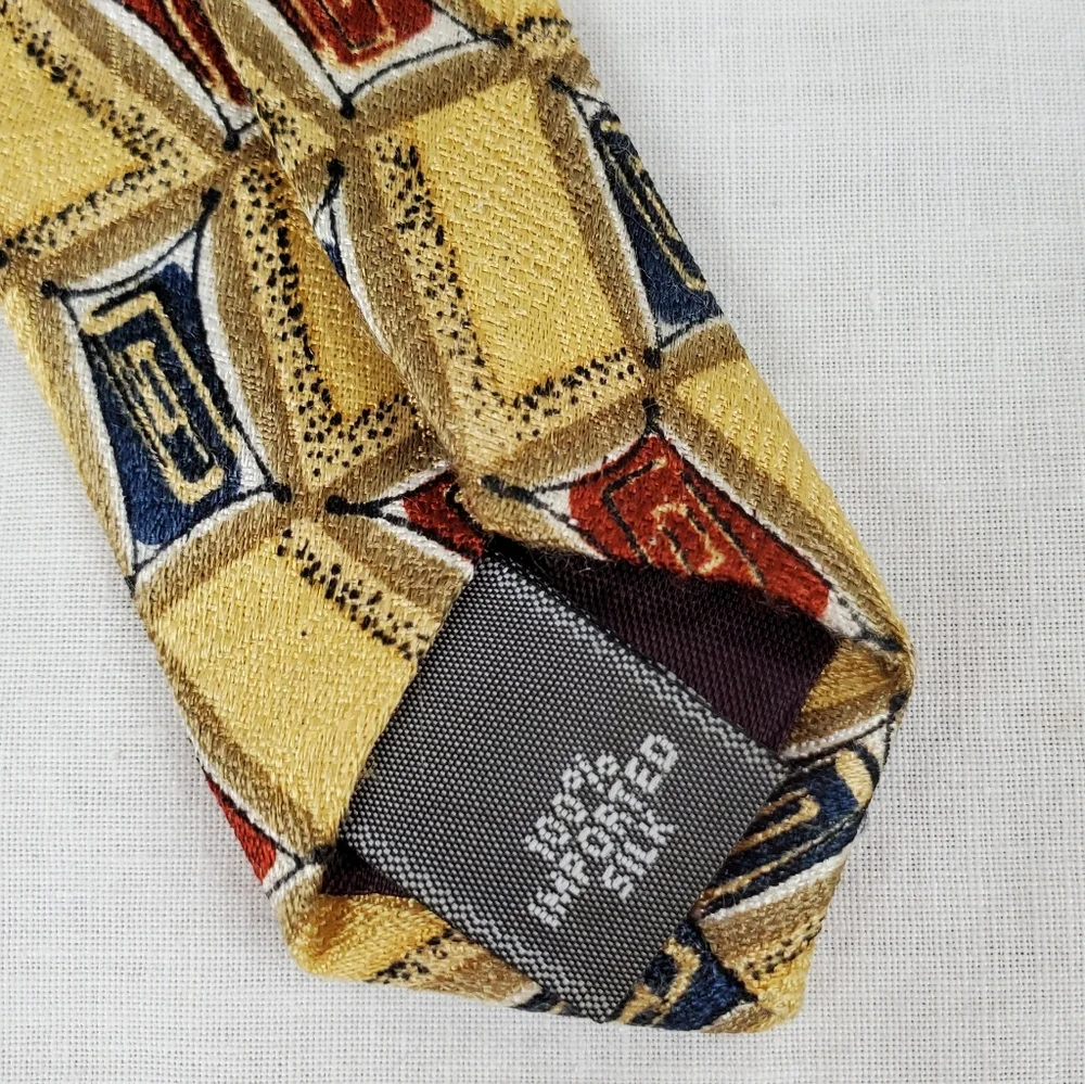 Vintage 70's HALSTON Gold Silk Tie - Picture 8 of 11